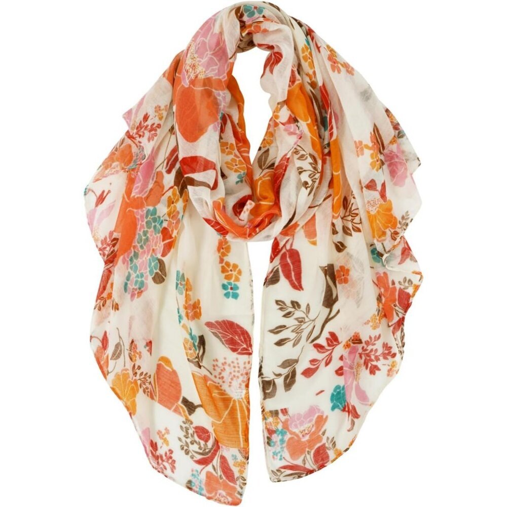 Women multicolor -Fashion Flowers Print Scarves Winter Head Shawl Cotton Wrap